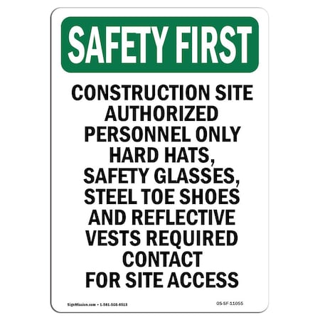 OSHA SAFETY FIRST, 3.5 Height, 5 Width, Decal
